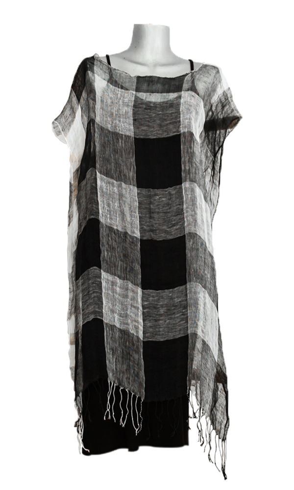 joya8, black and white, tunic